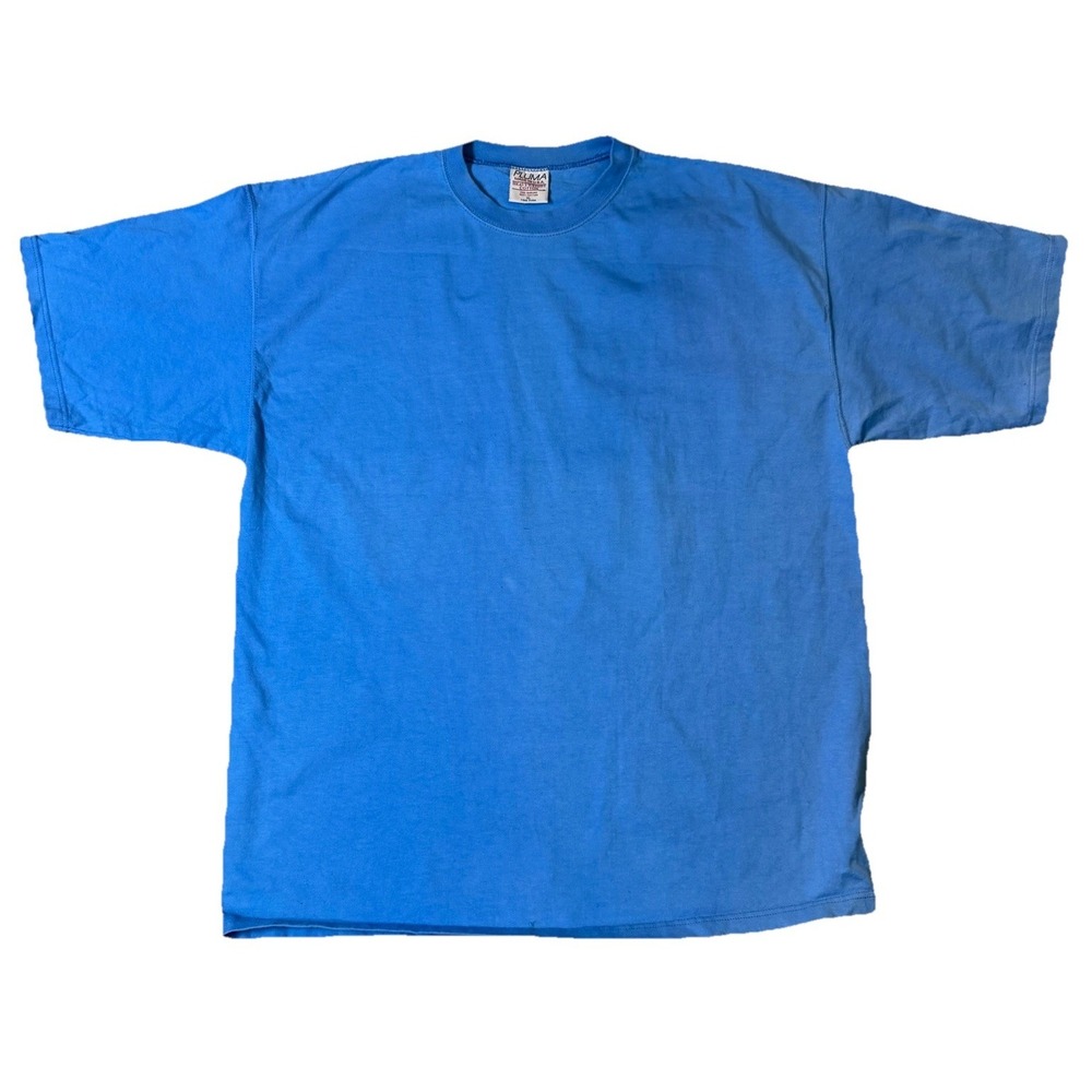 Vintage PLUMA Made In USA Heavyweight Blank T Shirt Mens XL Blue Single Stitch